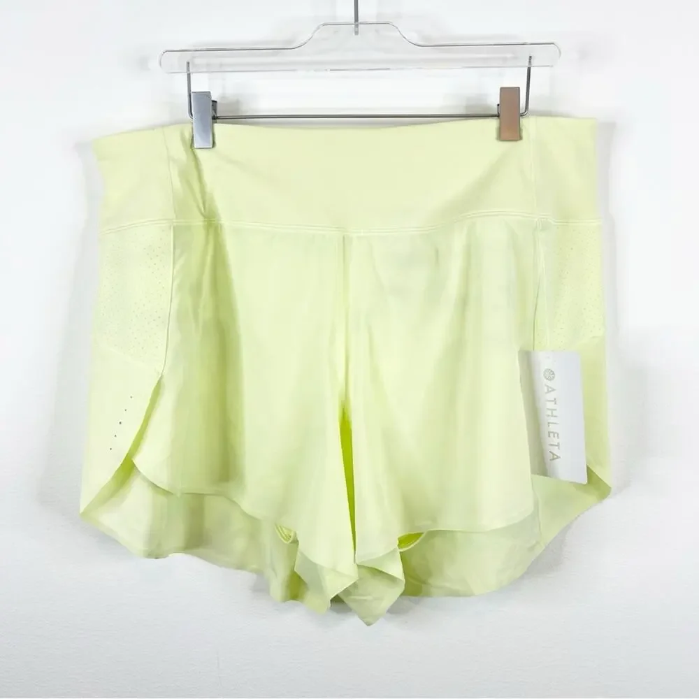 NWT Athleta‎ Run With It 3.5” Inseam Running Shorts 1X Yellow